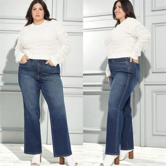 Judy Blue High Rise Tummy Control Classic Straight Jeans Dark Wash NWT - Picture 5 of 15